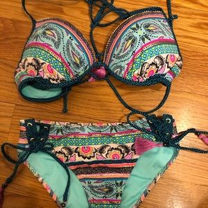 cute bikini with criss cross back